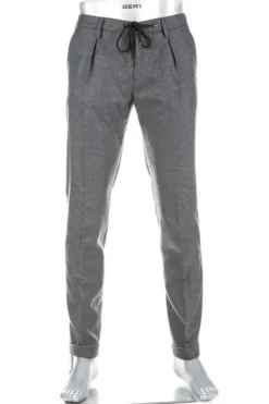 ALBERTO Bundfaltenhose, Barista, Tapered Fit, Flanell, grau meliert^ Smart Cotton|Hosen