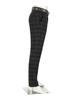 ALBERTO Bundfaltenhose Lou, Regular Fit, Flanell, fuchsia-anthrazit kariert^ Hosen