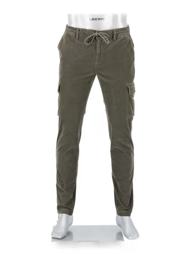 ALBERTO Cargohose John, Slim Fit, Cord, militärgrün^ Cord|Hosen