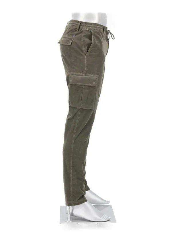 ALBERTO Cargohose John, Slim Fit, Cord, militärgrün^ Cord|Hosen