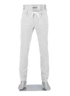 ALBERTO Chino Jump, Slim Fit, Baumwolle-Leinen, creme gemustert^ Alles Weiss|Hosen
