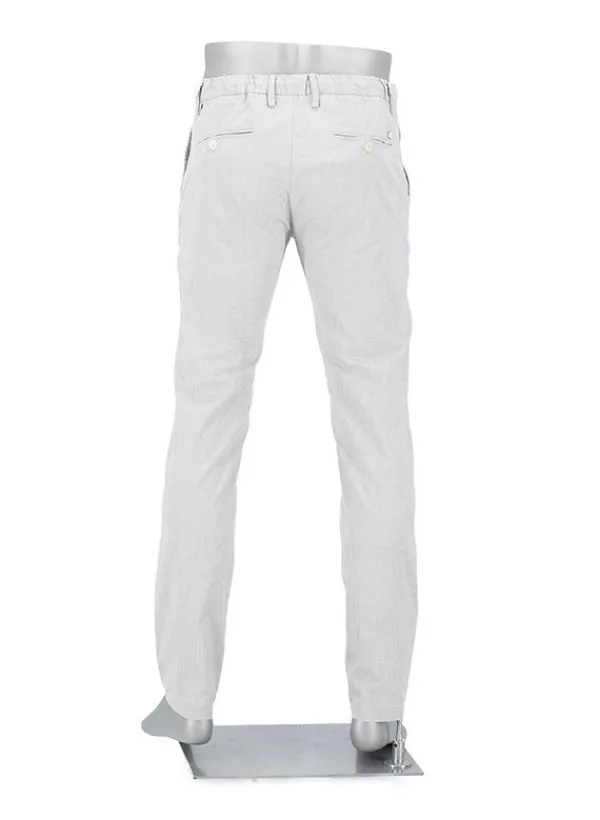 ALBERTO Chino Jump, Slim Fit, Baumwolle-Leinen, creme gemustert^ Alles Weiss|Hosen