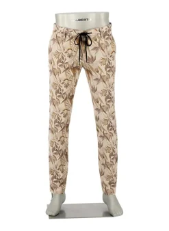 ALBERTO Chino Jump, Slim Fit, Leinen-Baumwolle, taupe gemustert^ Hosen|Chino