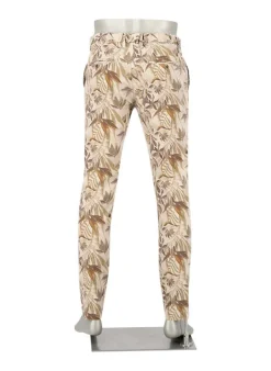 ALBERTO Chino Jump, Slim Fit, Leinen-Baumwolle, taupe gemustert^ Hosen|Chino