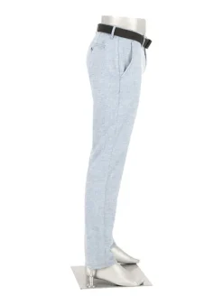 ALBERTO Chino Lou, Regular Fit, Baumwolle-Leinen, blau meliert^ Chino|Hosen