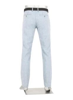 ALBERTO Chino Lou, Regular Fit, Baumwolle-Leinen, blau meliert^ Chino|Hosen