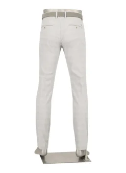 ALBERTO Chino Lou, Regular Fit, Baumwolle-Leinen, graublau kariert^ Chino|Hosen