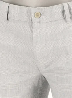 ALBERTO Chino Lou, Regular Fit, Baumwolle-Leinen, graublau kariert^ Chino|Hosen