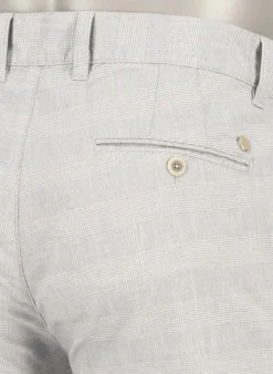 ALBERTO Chino Lou, Regular Fit, Baumwolle-Leinen, graublau kariert^ Chino|Hosen