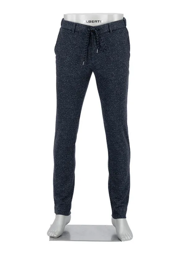 ALBERTO Chino Mover, Slim Fit, Jersey, dunkelblau meliert^ Chino|Hosen