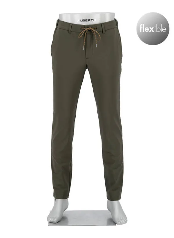 ALBERTO Chino Mover, Slim Fit, Mikrofaser, militärgrün^ Chino|Hosen
