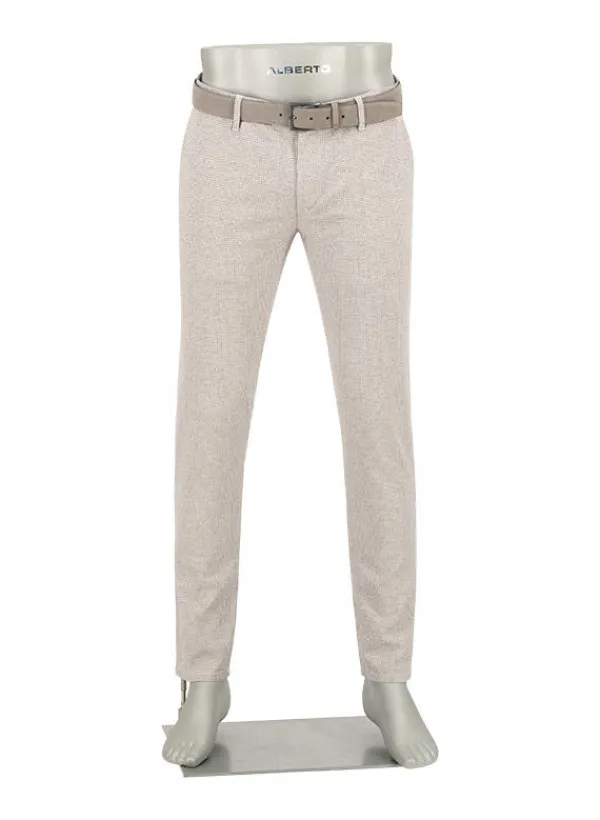 ALBERTO Chino Rob, Slim Fit, Baumwoll-Stretch, ecru-navy gemustert^ Chino|Hosen