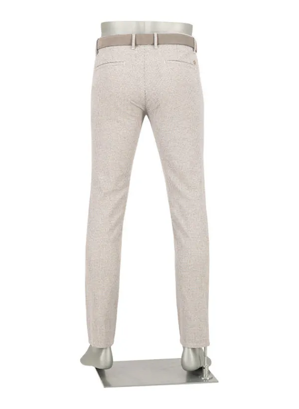 ALBERTO Chino Rob, Slim Fit, Baumwoll-Stretch, ecru-navy gemustert^ Chino|Hosen