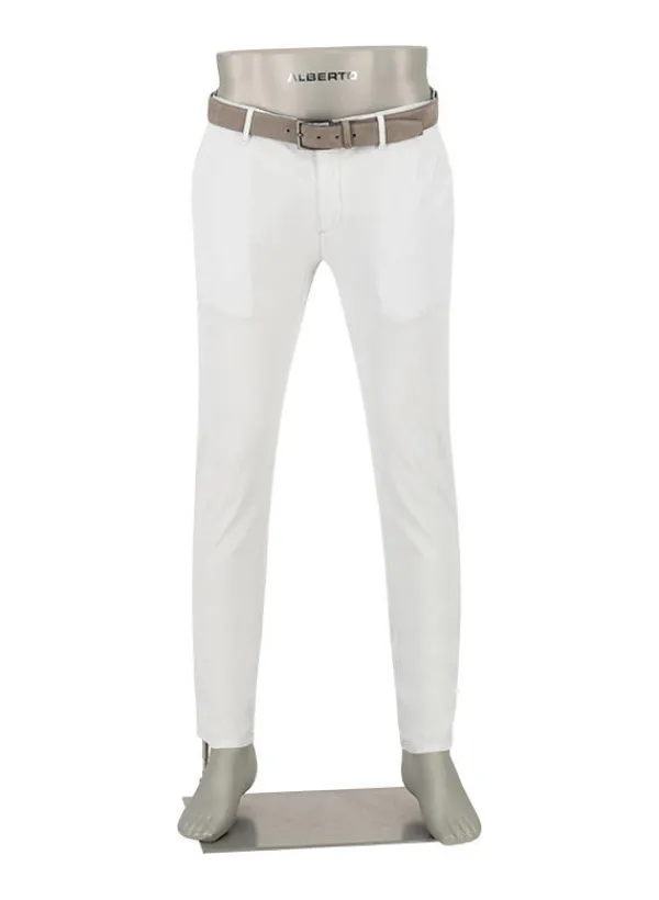ALBERTO Chino Rob, Slim Fit, Pima Baumwolle-Tencel™, grauweiß^ Chino|Alles Weiss