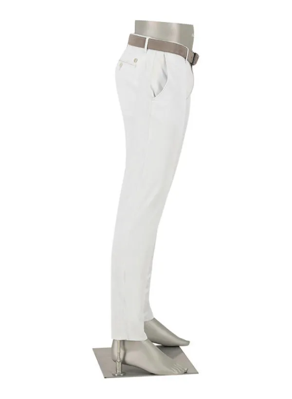 ALBERTO Chino Rob, Slim Fit, Pima Baumwolle-Tencel™, grauweiß^ Chino|Alles Weiss