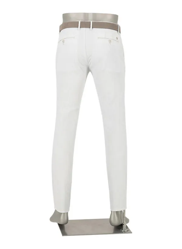 ALBERTO Chino Rob, Slim Fit, Pima Baumwolle-Tencel™, grauweiß^ Chino|Alles Weiss