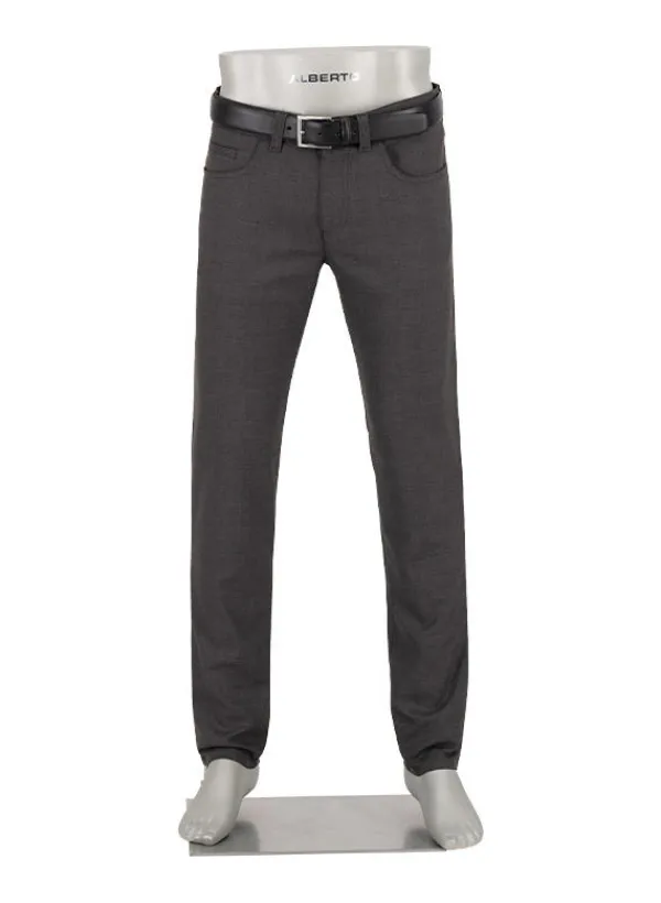 ALBERTO Double Face, Pipe, Regular Fit, Mikrofaser-Stretch, braun-grau^ Hosen|Dressy
