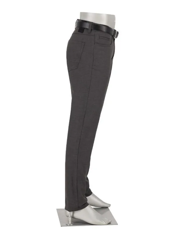 ALBERTO Double Face, Pipe, Regular Fit, Mikrofaser-Stretch, braun-grau^ Hosen|Dressy