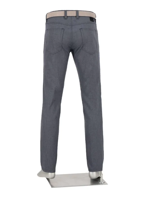 ALBERTO Double Face, Pipe, Regular Fit, Mikrofaser-Stretch, dunkelblau-grau^ Hosen|Dressy