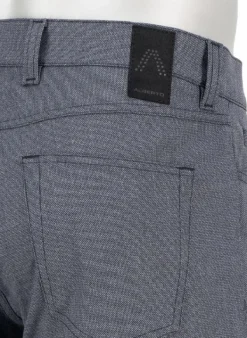 ALBERTO Double Face, Pipe, Regular Fit, Mikrofaser-Stretch, dunkelblau-grau^ Hosen|Dressy