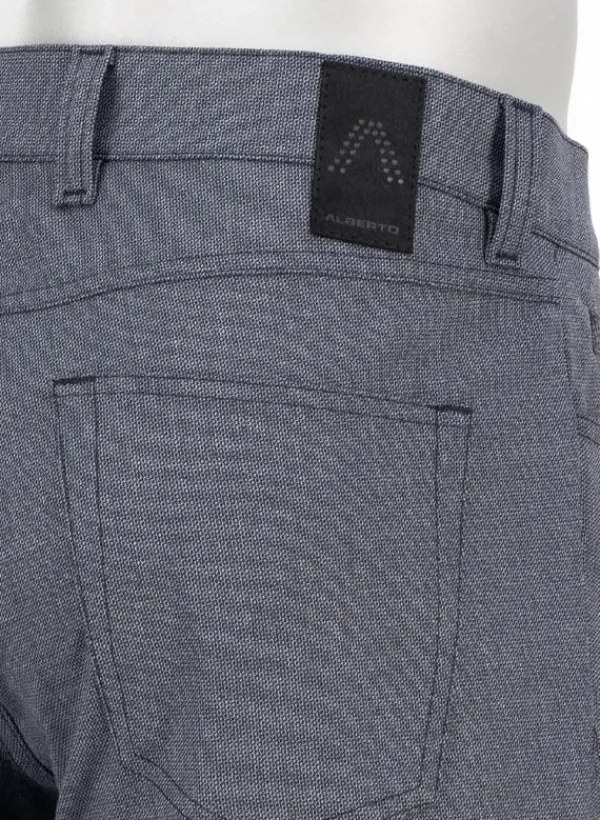 ALBERTO Double Face, Pipe, Regular Fit, Mikrofaser-Stretch, dunkelblau-grau^ Hosen|Dressy