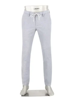 ALBERTO Flanell Herringbone, Jump, Slim Fit, Mikrofaser-Stretch, hellblau^ Hosen