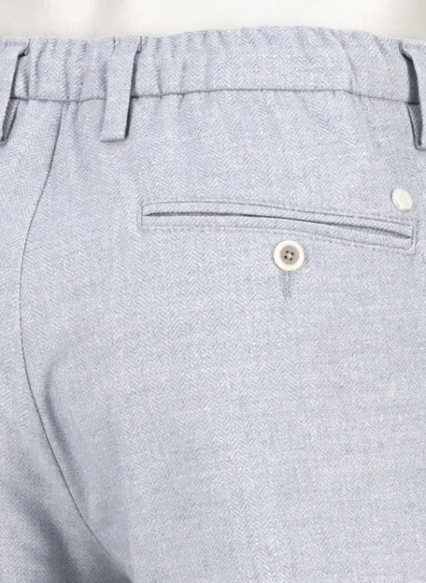 ALBERTO Flanell Herringbone, Jump, Slim Fit, Mikrofaser-Stretch, hellblau^ Hosen