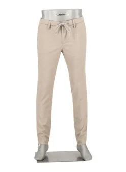 ALBERTO Flanell Herringbone, Jump, Slim Fit, Mikrofaser-Stretch, beige^ Hosen