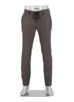 ALBERTO Flanell Look, Jump, Slim Fit, Mikrofaser, dunkelbraun meliert^ Hosen