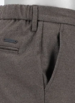 ALBERTO Flanell Look, Jump, Slim Fit, Mikrofaser, dunkelbraun meliert^ Hosen
