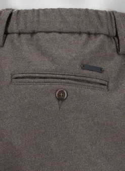 ALBERTO Flanell Look, Jump, Slim Fit, Mikrofaser, dunkelbraun meliert^ Hosen