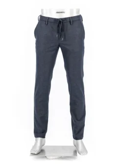 ALBERTO Flanell Look, Jump, Slim Fit, Mikrofaser, dunkelblau meliert^ Hosen