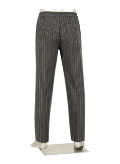 ALBERTO Flanell Stipe, Luis-GU-GT, Wide Fit, Mikofaser-Stretch, dunkelgrau gestreift^ Hosen|Cosy