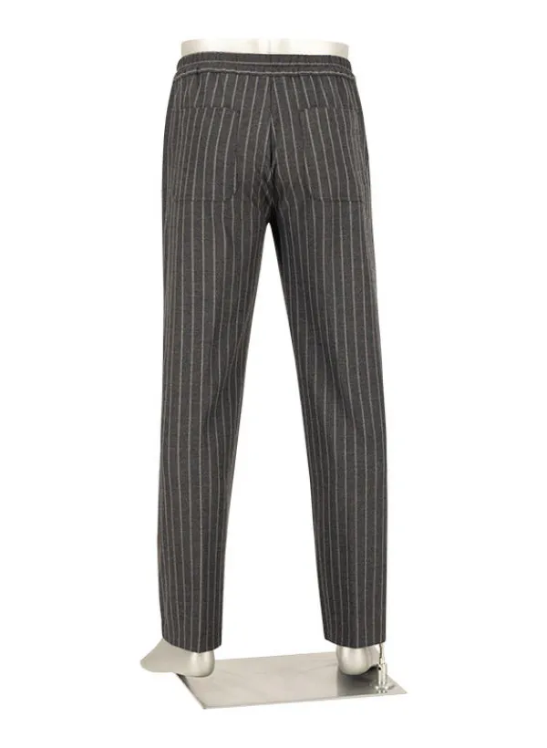 ALBERTO Flanell Stipe, Luis-GU-GT, Wide Fit, Mikofaser-Stretch, dunkelgrau gestreift^ Hosen|Cosy