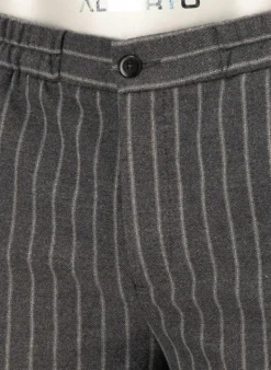 ALBERTO Flanell Stipe, Luis-GU-GT, Wide Fit, Mikofaser-Stretch, dunkelgrau gestreift^ Hosen|Cosy