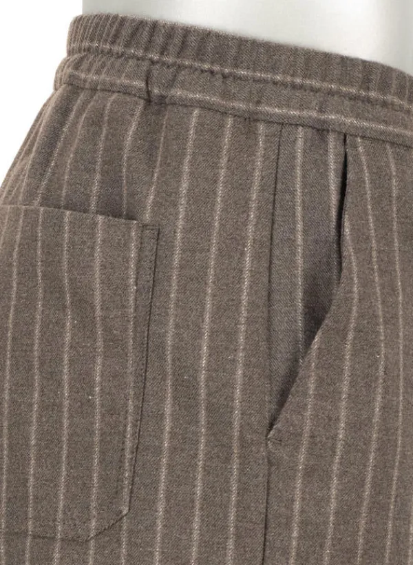 ALBERTO Flanell Stipe, Luis-GU-GT, Wide Fit, Mikofaser-Stretch, braun gestreift^ Hosen|Cosy