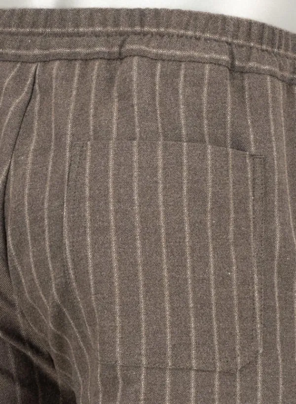 ALBERTO Flanell Stipe, Luis-GU-GT, Wide Fit, Mikofaser-Stretch, braun gestreift^ Hosen|Cosy
