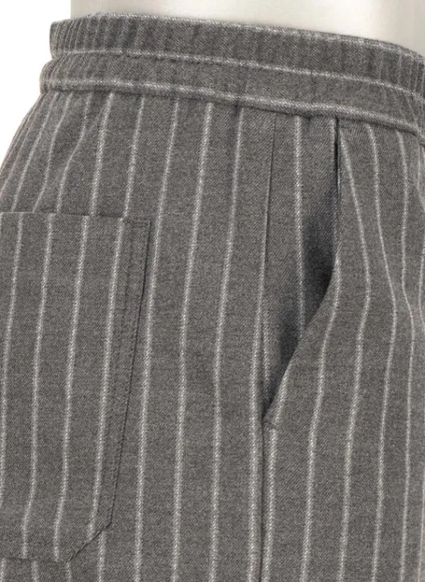 ALBERTO Flanell Stipe, Luis-GU-GT, Wide Fit, Mikofaser-Stretch, grau gestreift^ Hosen|Cosy