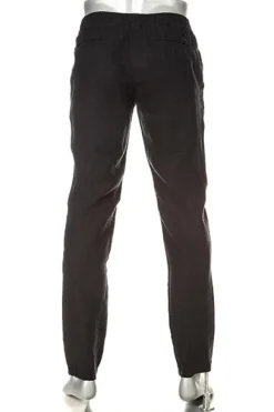 ALBERTO Hose House, Reines Leinen, schwarz^ Smart Cotton|Hosen