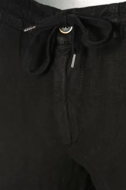 ALBERTO Hose House, Reines Leinen, schwarz^ Smart Cotton|Hosen