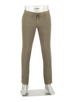 ALBERTO Hose House, Reines Leinen, militärgrün^ Smart Cotton|Hosen