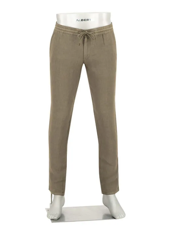 ALBERTO Hose House, Reines Leinen, militärgrün^ Smart Cotton|Hosen