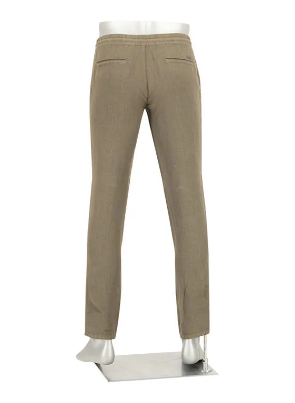 ALBERTO Hose House, Reines Leinen, militärgrün^ Smart Cotton|Hosen