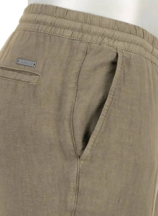 ALBERTO Hose House, Reines Leinen, militärgrün^ Smart Cotton|Hosen