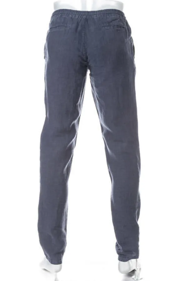 ALBERTO Hose House, Reines Leinen, nachtblau^ Smart Cotton|Hosen