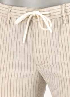 ALBERTO Hose Jump, Baumwolle-Leinen, beige-greige gestreift^ Hosen