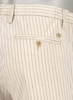 ALBERTO Hose Jump, Baumwolle-Leinen, beige-greige gestreift^ Hosen