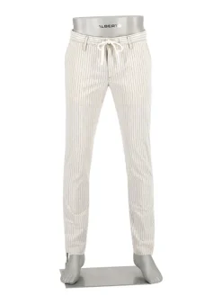 ALBERTO Hose Jump, Baumwolle-Leinen, ecru-blau gestreift^ Hosen