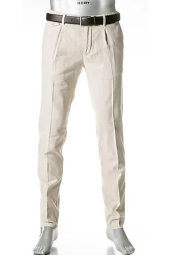 ALBERTO Hose Ken, Tapered Fit, Leinen, beige^ Hosen
