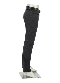 ALBERTO Hose Pipe, Regular Fit, Jersey, anthrazit gemustert^ Hosen